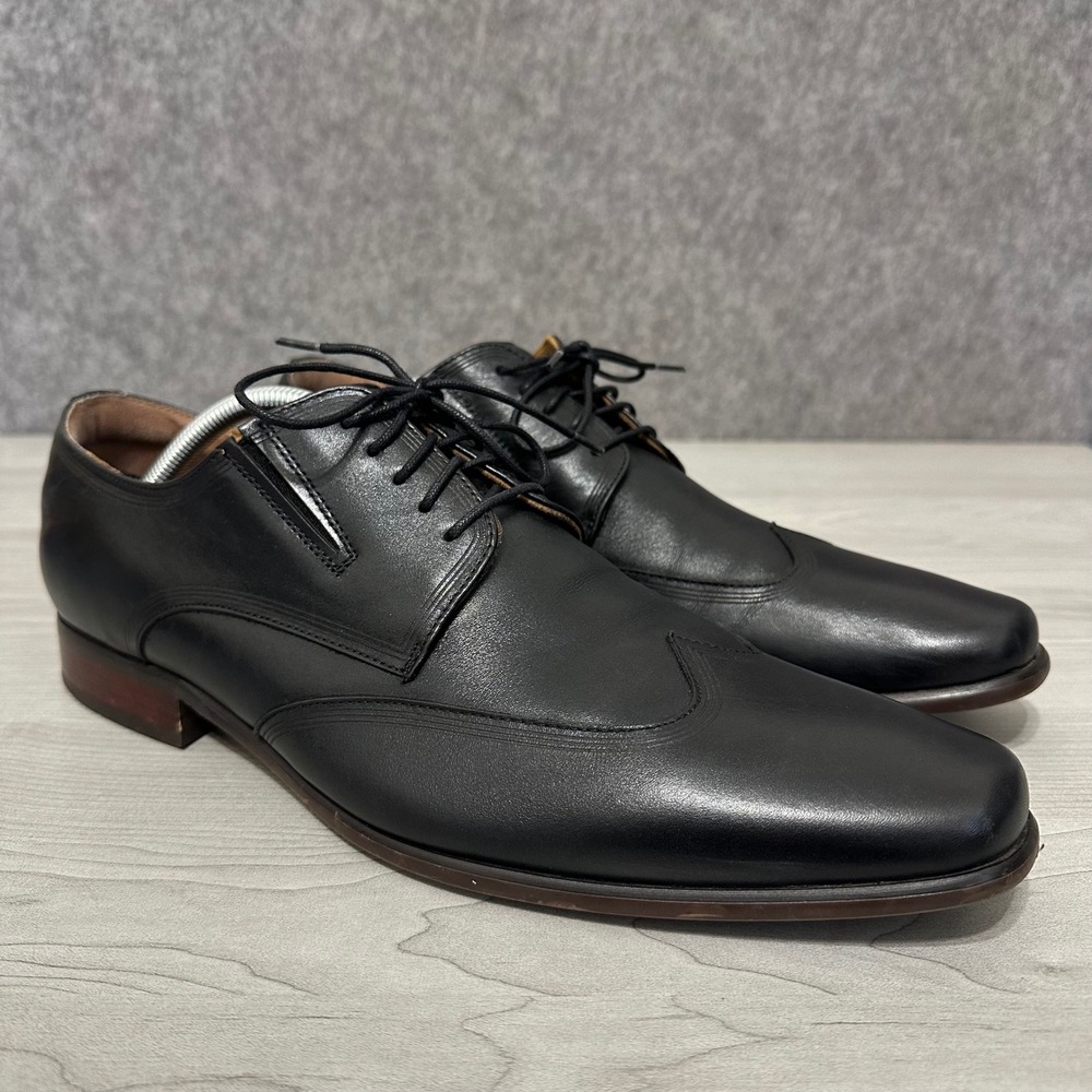 Florsheim Postino Wingtip Oxford Mens 12 Black Leather Dress Shoes 11788-001